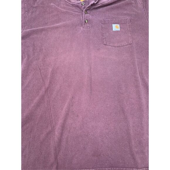 Carhartt Original Fit Mens Burgundy Short Sleeve Pocket Tee Shirt Size 3XL - Picture 2 of 9